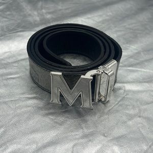 MCM  Reversible Belt Silver|Black